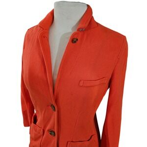 Lands‎ End Canvas Coral Knit Blazer Women's Size 8 100% Cotton